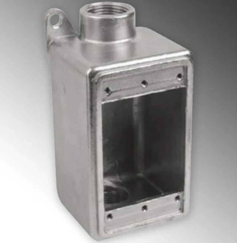 FDCS Device Box, 1-Gang, (2) 3/4" Hubs, 2-1/2" Depth, Stainless Steel