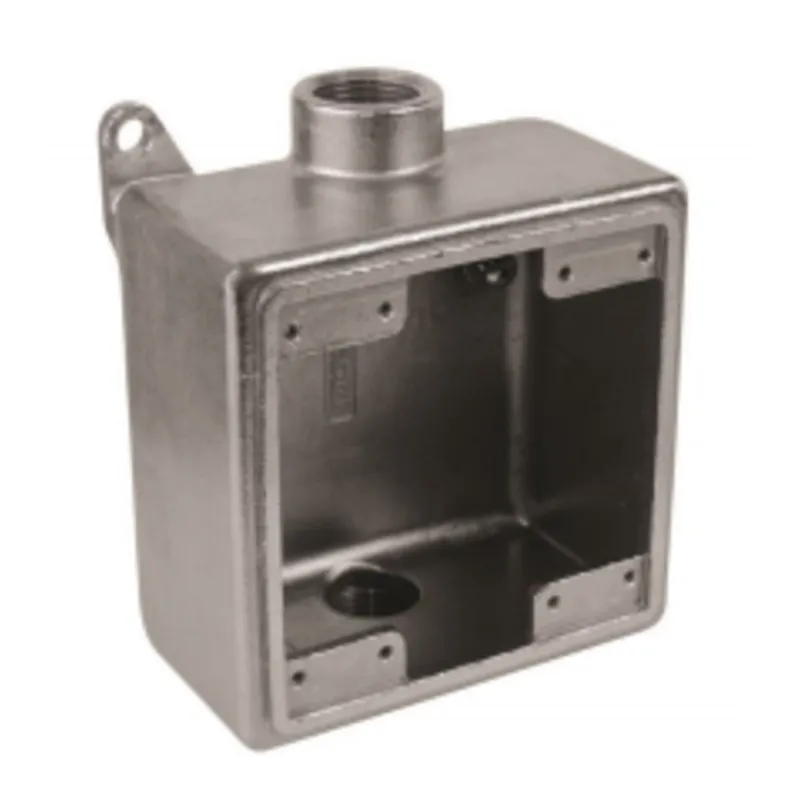 Device Box, 2-Gang, Size: 3/4", Dead-End, Stainless Steel
