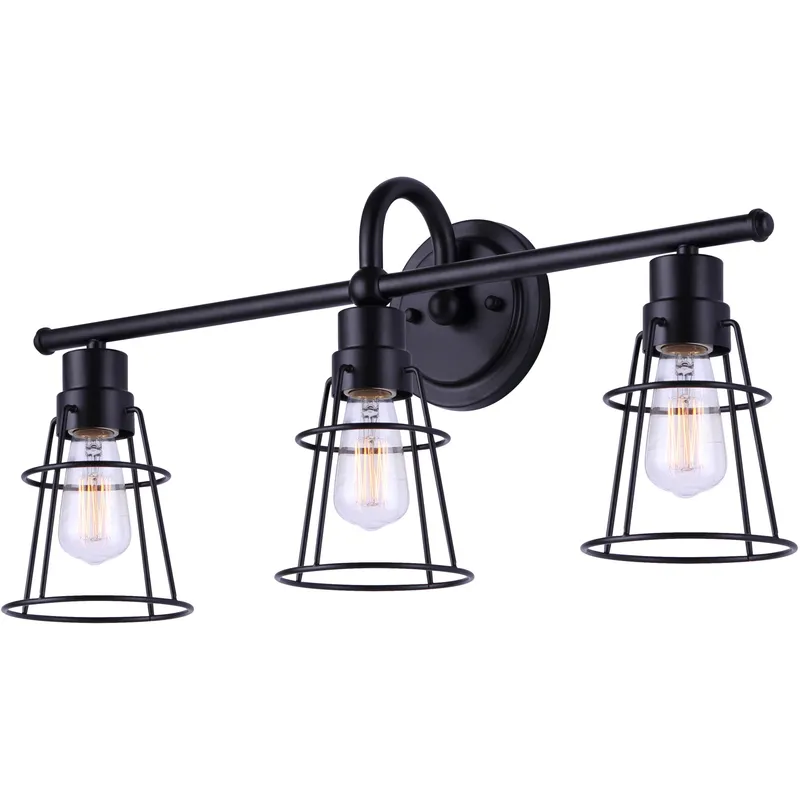 Dree 3 Light 24 inch Black Vanity Light Wall Light