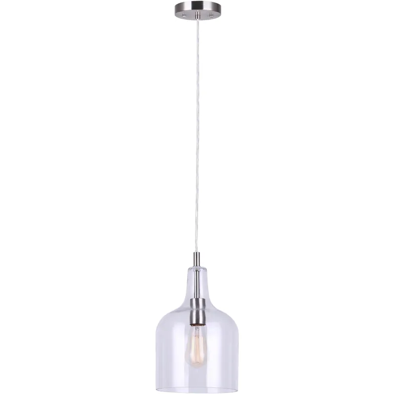 Keeva 1 Light 7.63 inch Brushed Nickel Pendant Lighting Ceiling Light
