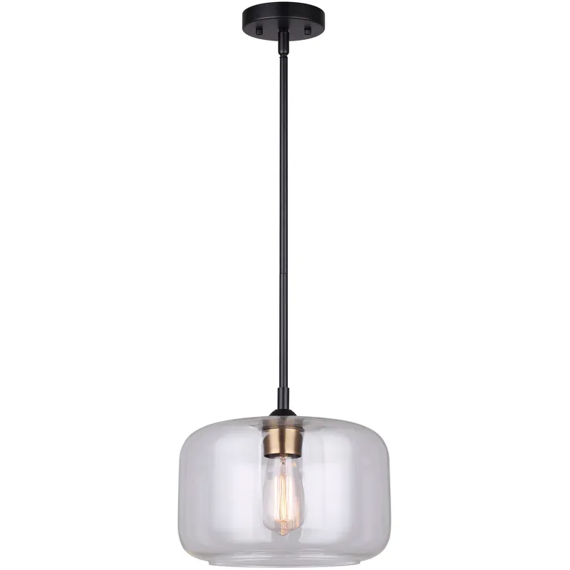Fauna 1 Light 11 inch Matte Black/Gold Pendant Ceiling Light