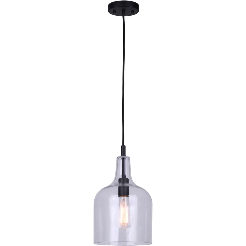 Keeva 1 Light 7.63 inch Black Pendant Lighting Ceiling Light