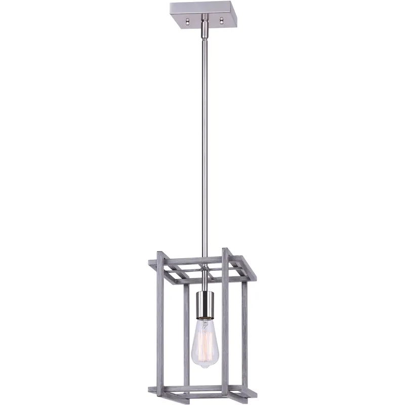 Carli 1 Light 7.88 inch Brushed Nickel and Brushed Dark Grey Pendant Lighting Ceiling Light