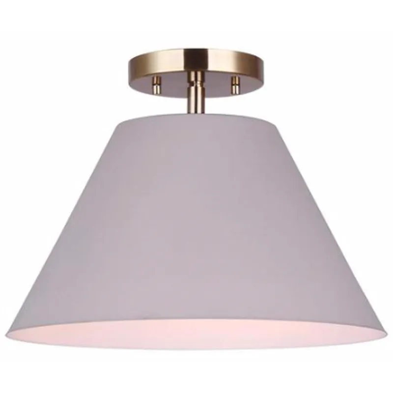 Talia 1 Light Matte Grey and Gold Semi-Flush Mount Ceiling Light