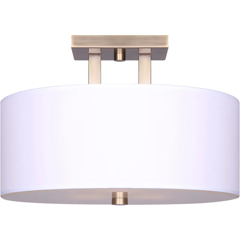 Madison 3 Light 15 inch Gold Semi Flush Ceiling Light
