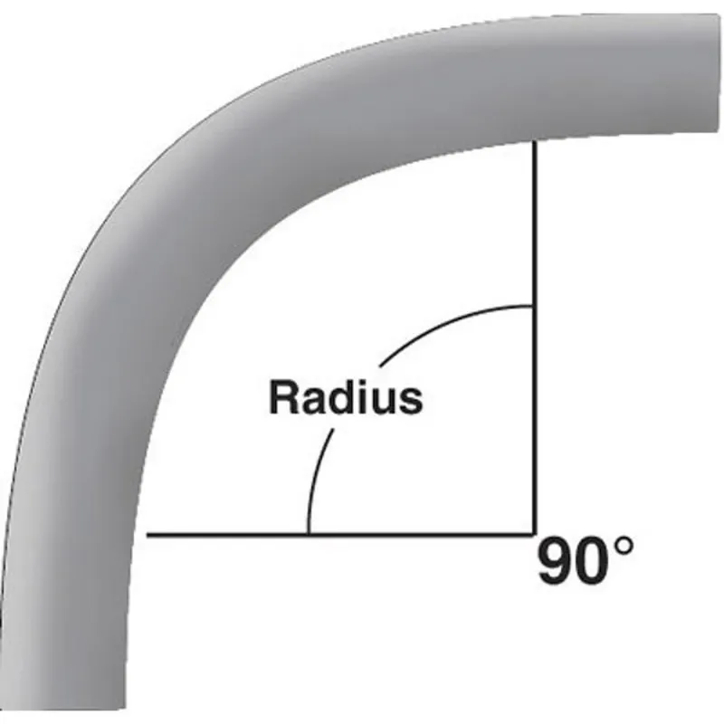 1" PVC 90° Elbow, 24" Radius, Schedule 80, Gray