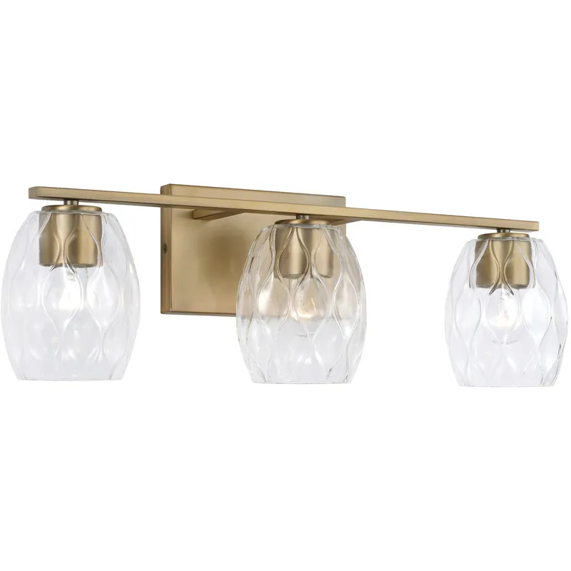 Lucas 3 Light 24 inch Aged Brass Vanity Light Wall Light