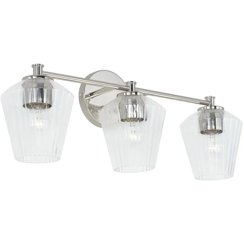 Beau 3 Light 24 inch Polished Nickel Vanity Light Wall Light