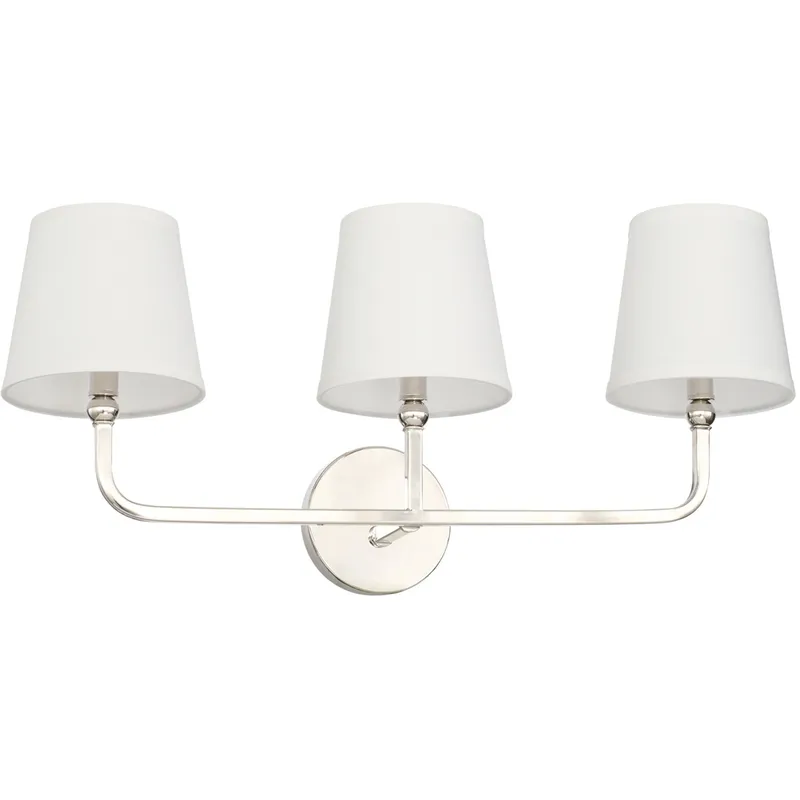 Dawson 3 Light 25.5 inch Polished Nickel Vanity Light Wall Light