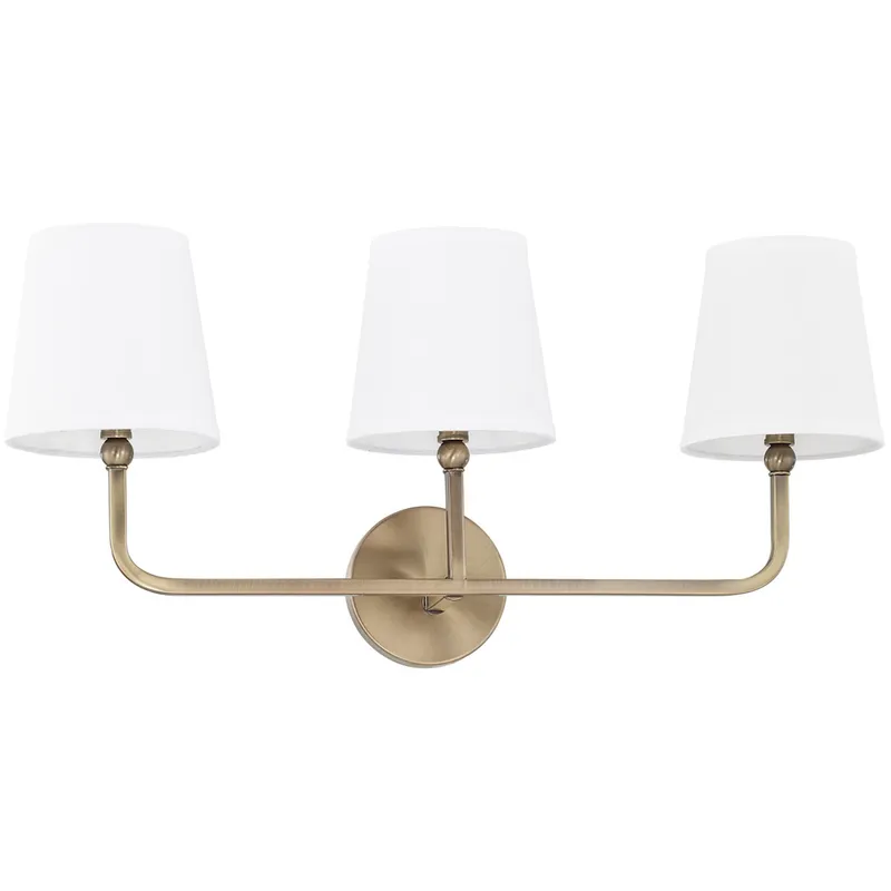 Dawson 3 Light 25.5 inch Aged Brass Vanity Light Wall Light