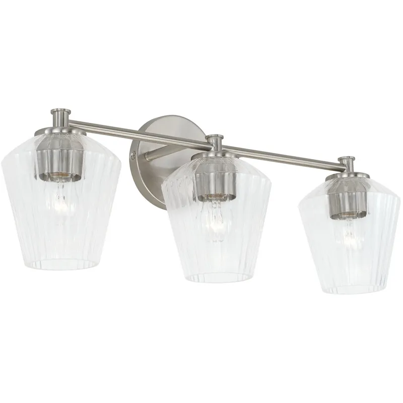 Beau 3 Light 24 inch Brushed Nickel Vanity Light Wall Light