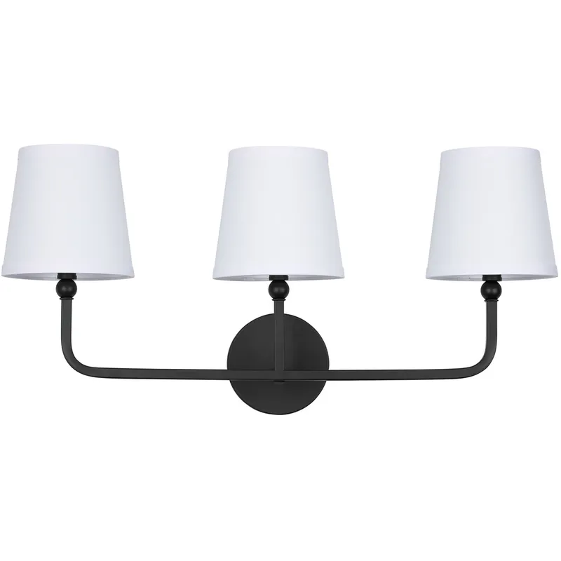 Dawson 3 Light 25.5 inch Matte Black Vanity Light Wall Light