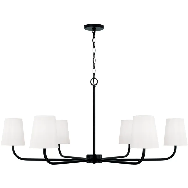 Brody 6 Light 47 inch Matte Black Chandelier Ceiling Light