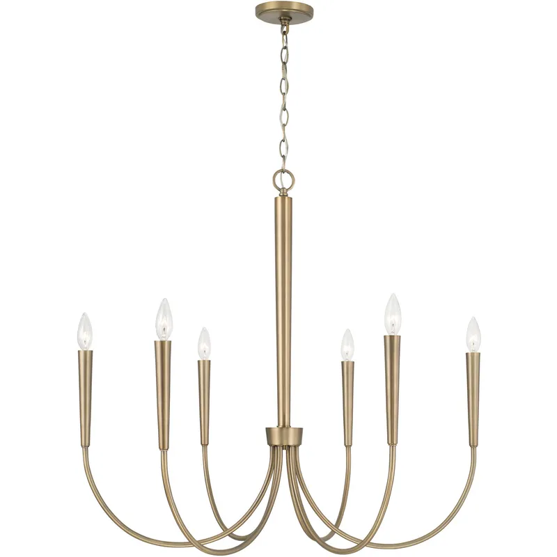 Holden 6 Light 33 inch Aged Brass Chandelier Ceiling Light