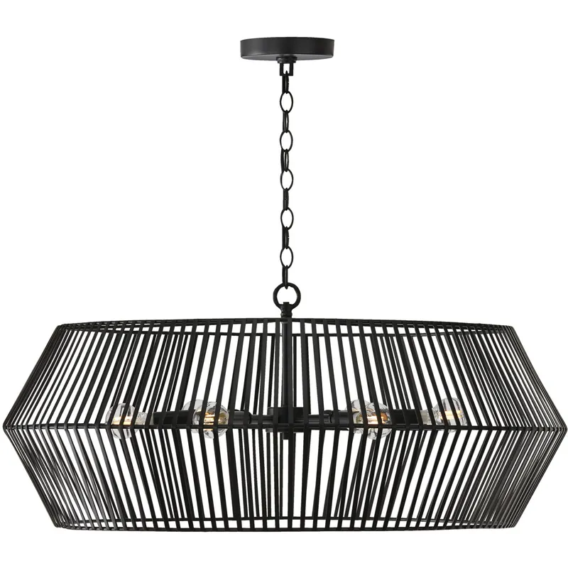 Kaiya 6 Light 31 inch Matte Black Chandelier Ceiling Light