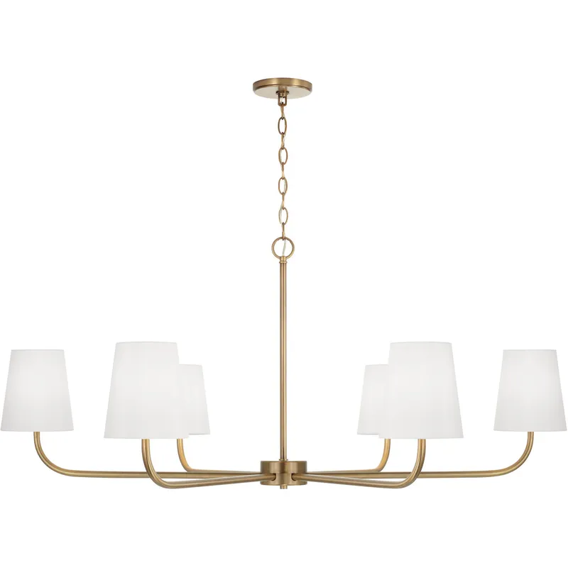 Brody 6 Light 47 inch Aged Brass Chandelier Ceiling Light