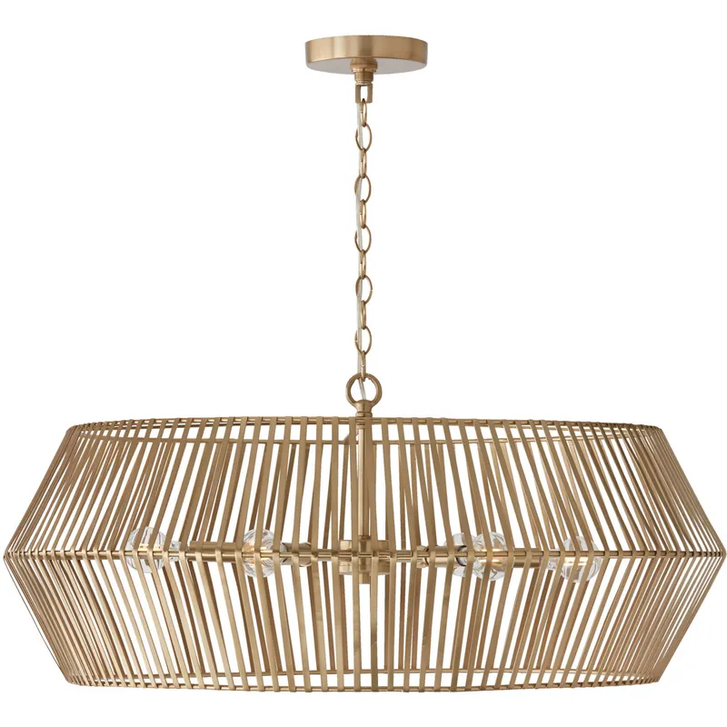 Kaiya 6 Light 31 inch Matte Brass Chandelier Ceiling Light