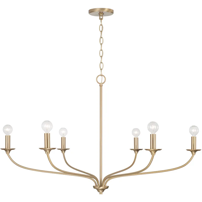Dolan 6 Light 39.75 inch Matte Brass Chandelier Ceiling Light