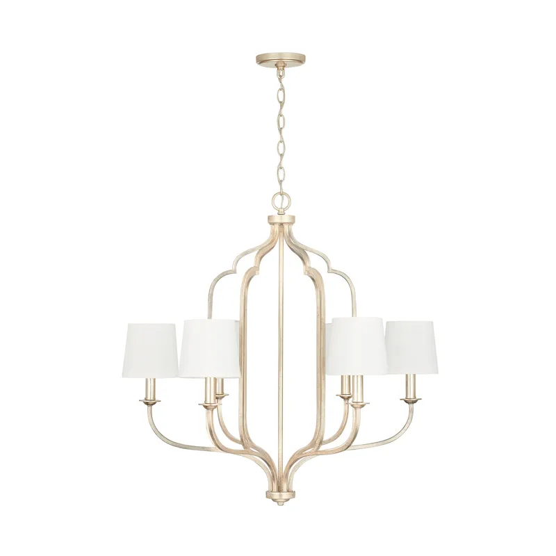 Ophelia 6 Light 31 inch Winter Gold Chandelier Ceiling Light
