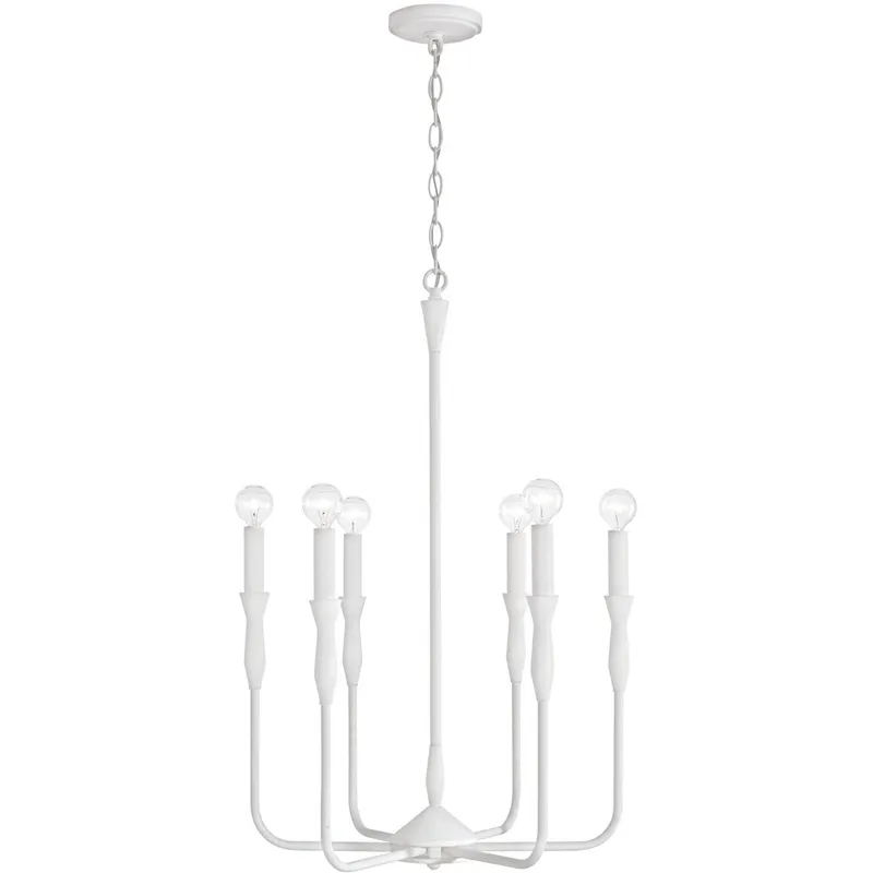 Paloma 6 Light 20 inch Textured White Chandelier Ceiling Light