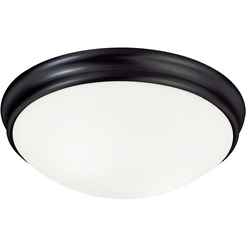 Hansen 3 Light 14 inch Matte Black Flush Mount Ceiling Light