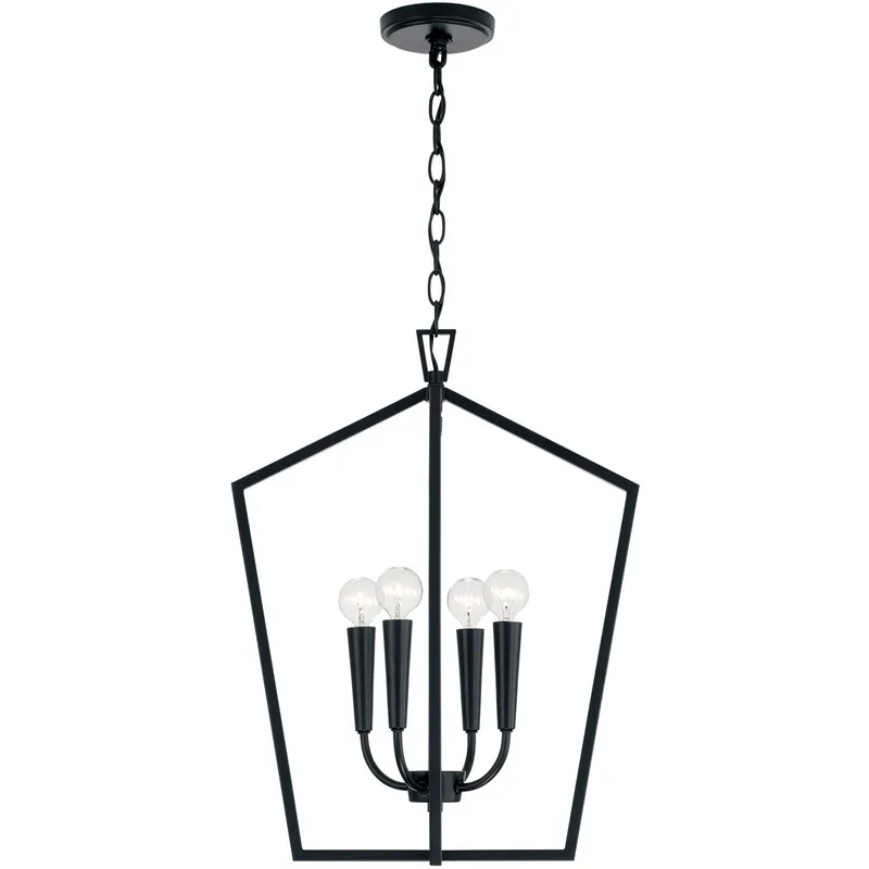 Holden 4 Light 16.75 inch Matte Black Foyer Ceiling Light