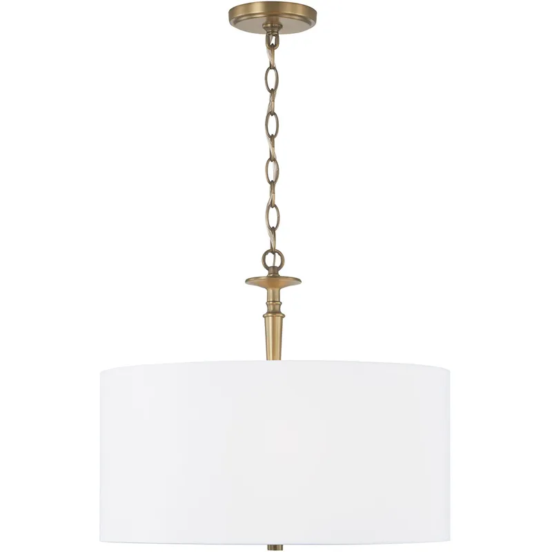 Abbie 3 Light 19 inch Aged Brass Pendant Ceiling Light