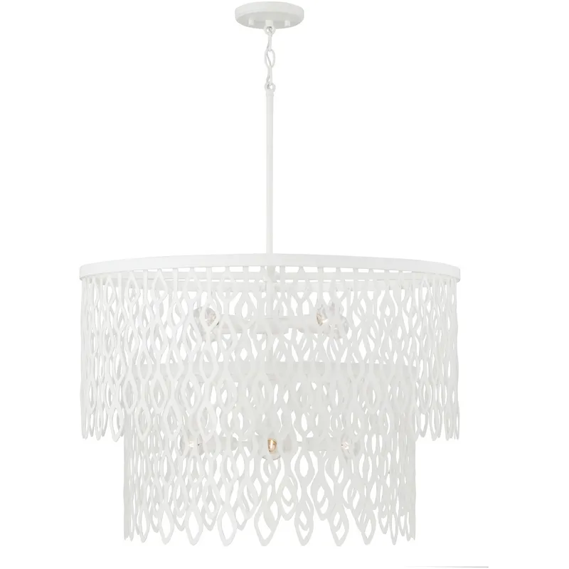 Pheobe 7 Light 27 inch Matte White Pendant Ceiling Light
