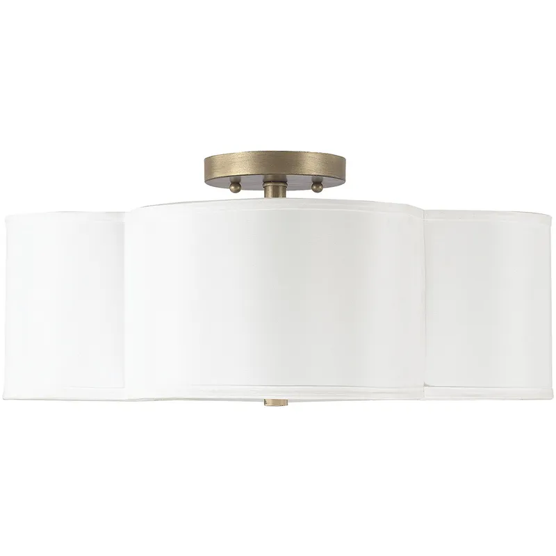 Quinn 4 Light 18 inch Brushed Gold Semi-Flush Mount Ceiling Light