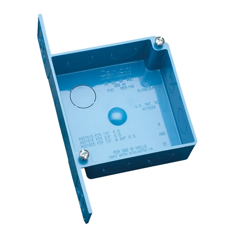 4" Square, Outlet/Switch Box, Depth: 1-1/2", Non-Metallic
