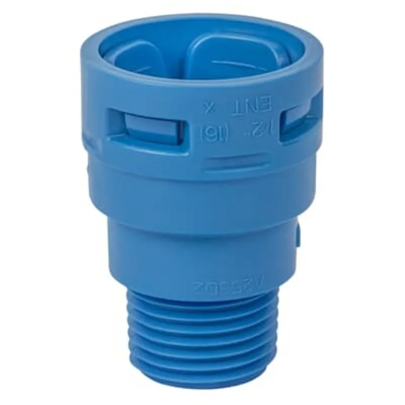 1/2" ENT Polycarbonate Male Terminal Adapter, Blue
