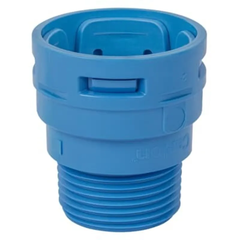 1" ENT Polycarbonate Male Terminal Adapter, Blue