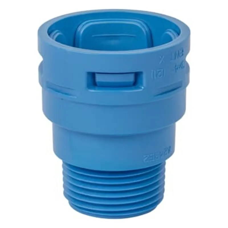 3/4" ENT Polycarbonate Male Terminal Adapter, Blue