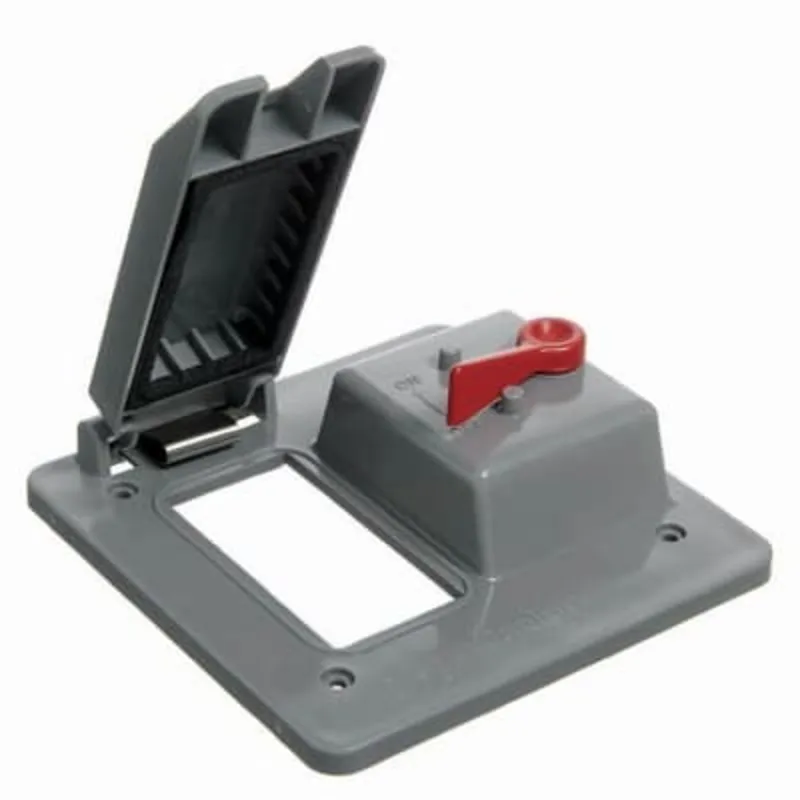 Weatherproof Cover, 2-Gang, (1) GFCI, (1) Toggle Switch, Vertical, Polycarbonate, Gray