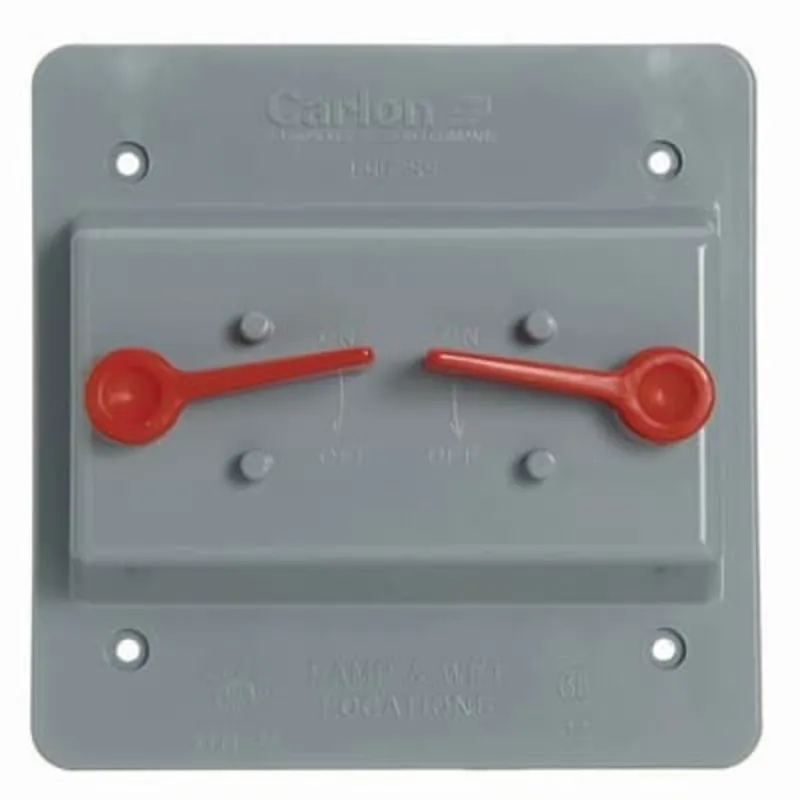 Weatherproof Cover, 2-Gang, (2) Toggle Switch, Horizontal, Polycarbonate, Gray