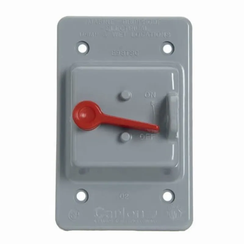 Weatherproof Cover, 1-Gang, Toggle Switch, Vertical, Polycarbonate, Gray