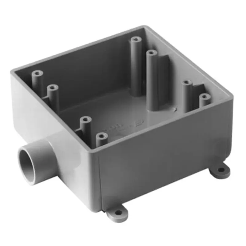 Weatherproof Box, 2FSE Type, 2 Gang, (1) 1/2" Outlets, 1.98" Deep, Non-Metallic