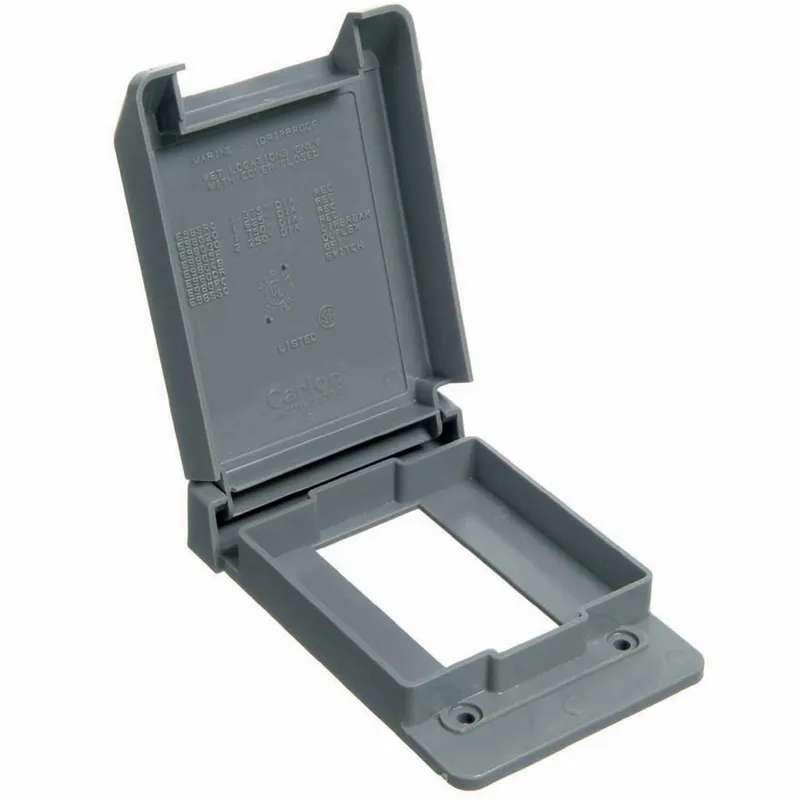 Weatherproof Cover, 1-Gang, GFCI, Vertical, Non-Metallic, Gray