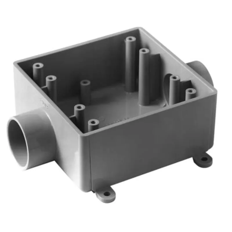 Weatherproof Box, 2FSC Type, 2 Gang, (2) 3/4" Outlets, 1.98" Deep, Non-Metallic