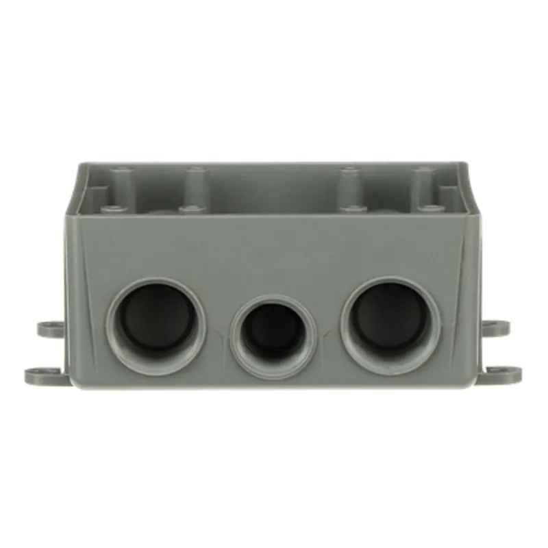 Weatherproof Box, 2-Gang, 1/2" & 3/4" Hubs, Non-Metallic