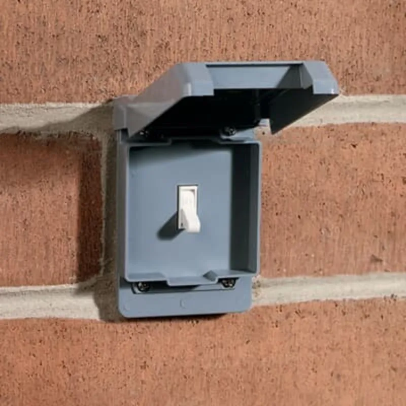 Weatherproof Cover, 1-Gang, Toggle Switch, Vertical, Non-Metallic, Gray