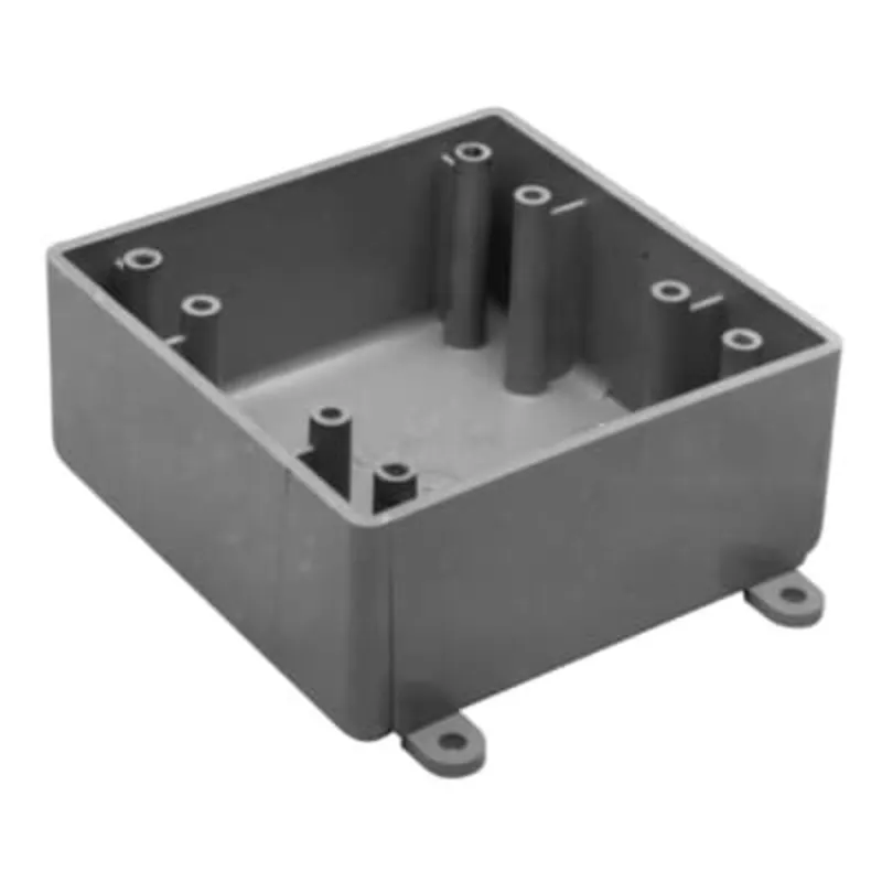 Weatherproof Box, 2 Gang, No Outlets, 2" Depth, Non-Metallic