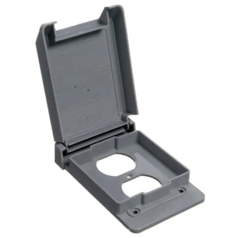 Weatherproof Cover, 1-Gang, Duplex, Vertical, Non-Metallic, Gray