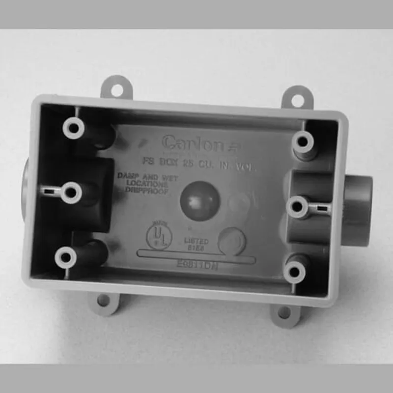 Weatherproof Box, FDC Type, 1 Gang, (1) 3/4" Outlets, 2.42" Deep, Non-Metallic