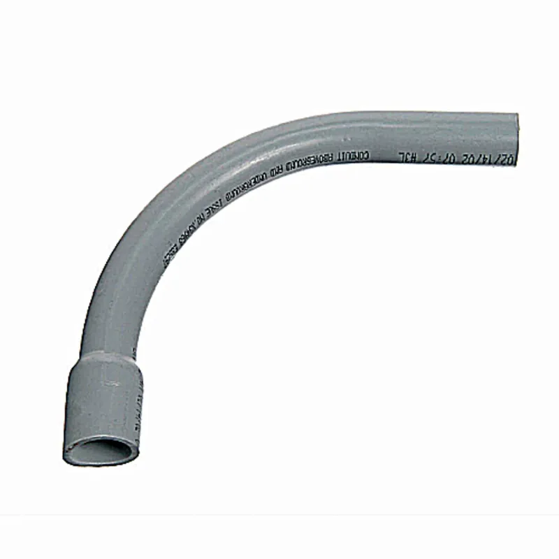 4" PVC 90° Utility Elbow, 24" Radius, Schedule 40, Gray, Integral Bell End
