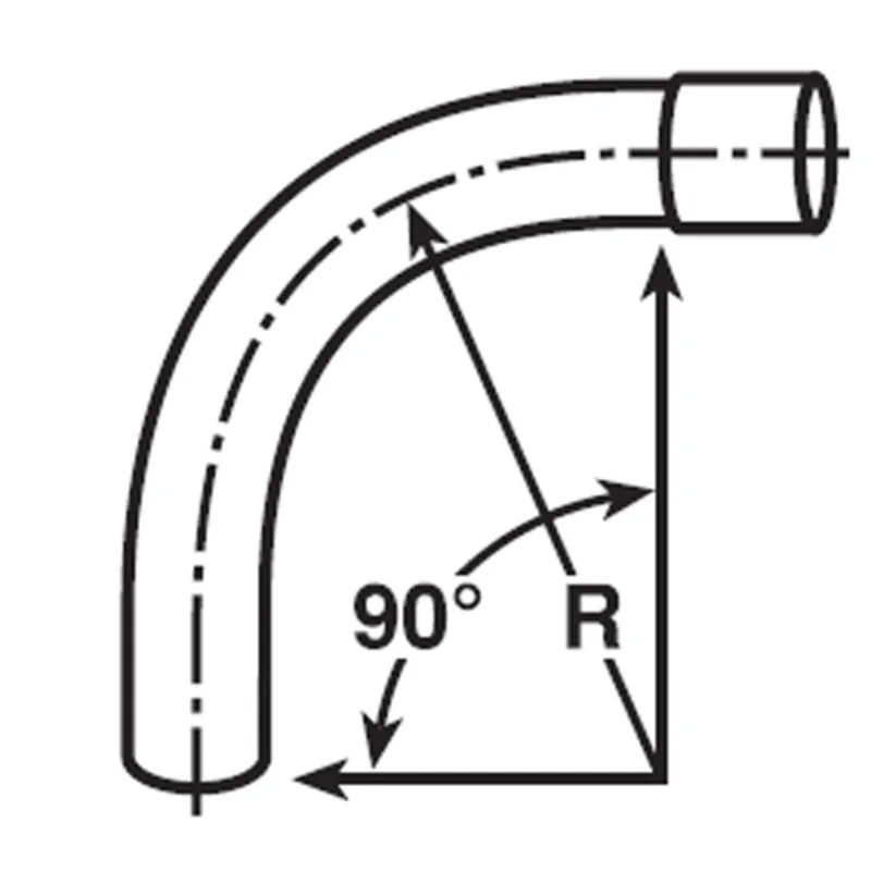 4" PVC 90° Elbow, 24" Radius, DB-60, Gray