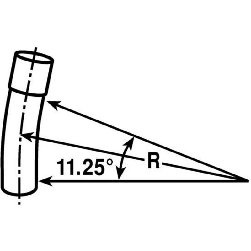 4" PVC 11-1/4° Elbow, 36" Radius, DB-120, Gray, Bell End