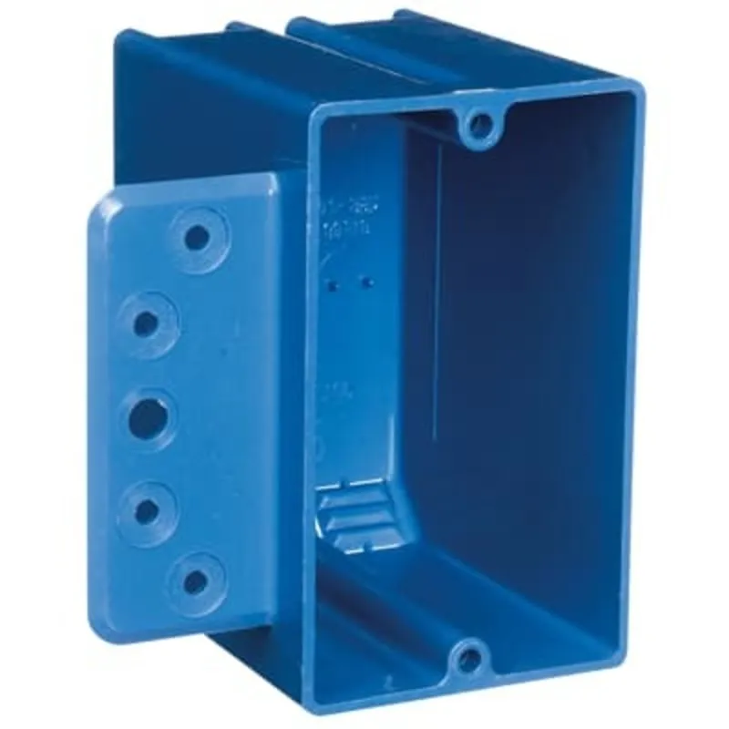 Switch/Outlet Box with Bracket, 1-Gang, Depth: 2-15/16", Non-Metallic