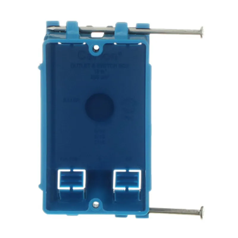 Switch/Outlet Box With Captive Nails, 1-Gang, 2-7/8" Deep, Non-Metallic