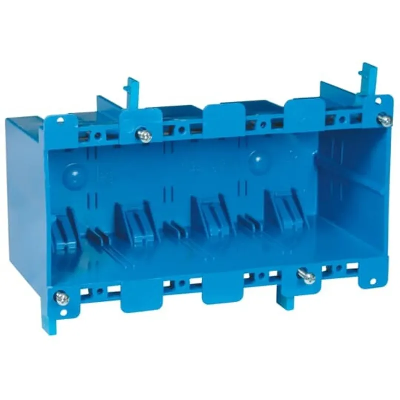Switch/Outlet Box, 4-Gang, Depth: 3.56", Old Work, Non-Metallic